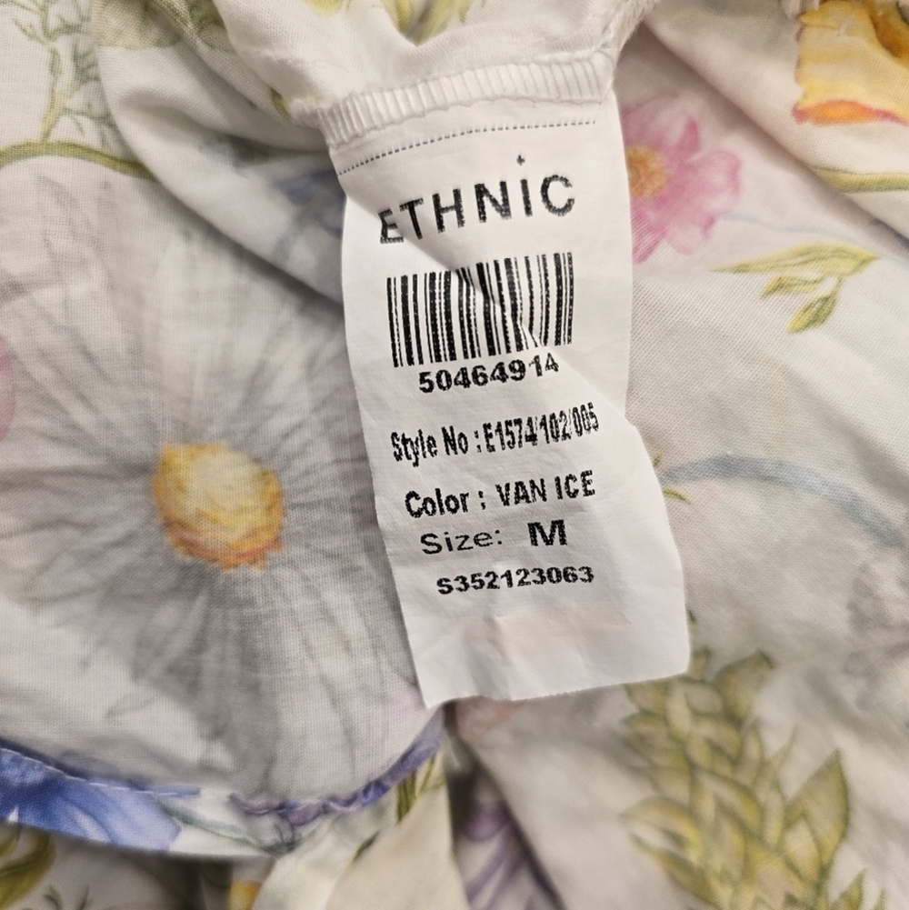 ETHNIC 2 Piece Floral Set Dress Tunic Pants Size M - Picture 8 of 9